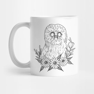 Owl with flowers Mug